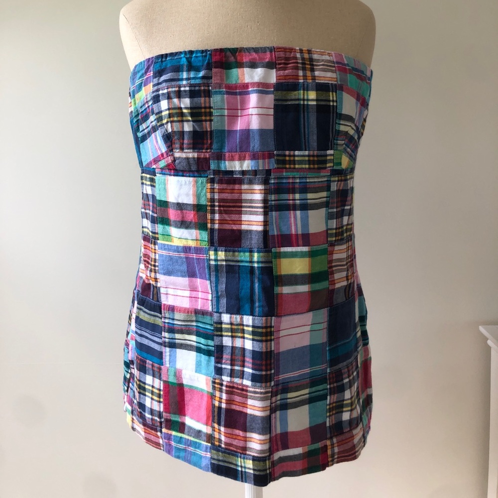 Plaid checkered tube top